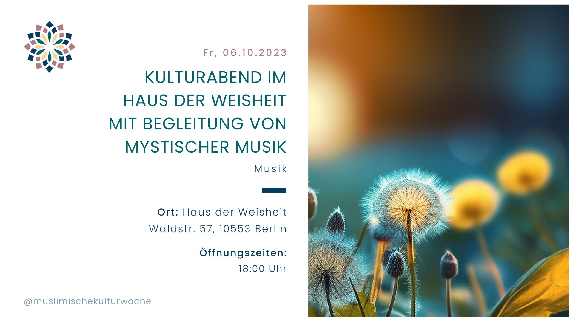 Kulturabend im Haus der Weisheit mit Begleitung von mystischer Musik